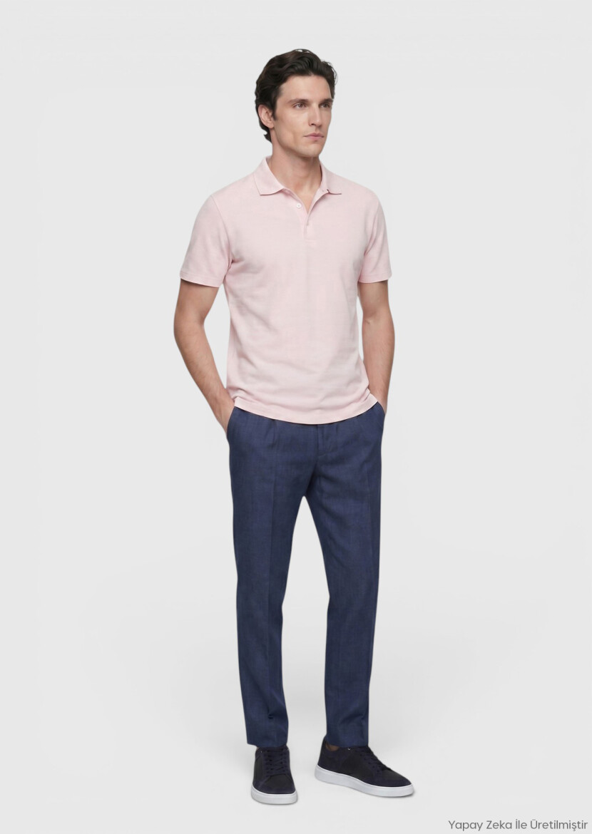 Pink Plain 100% Cotton T-Shirt - RAMSEY