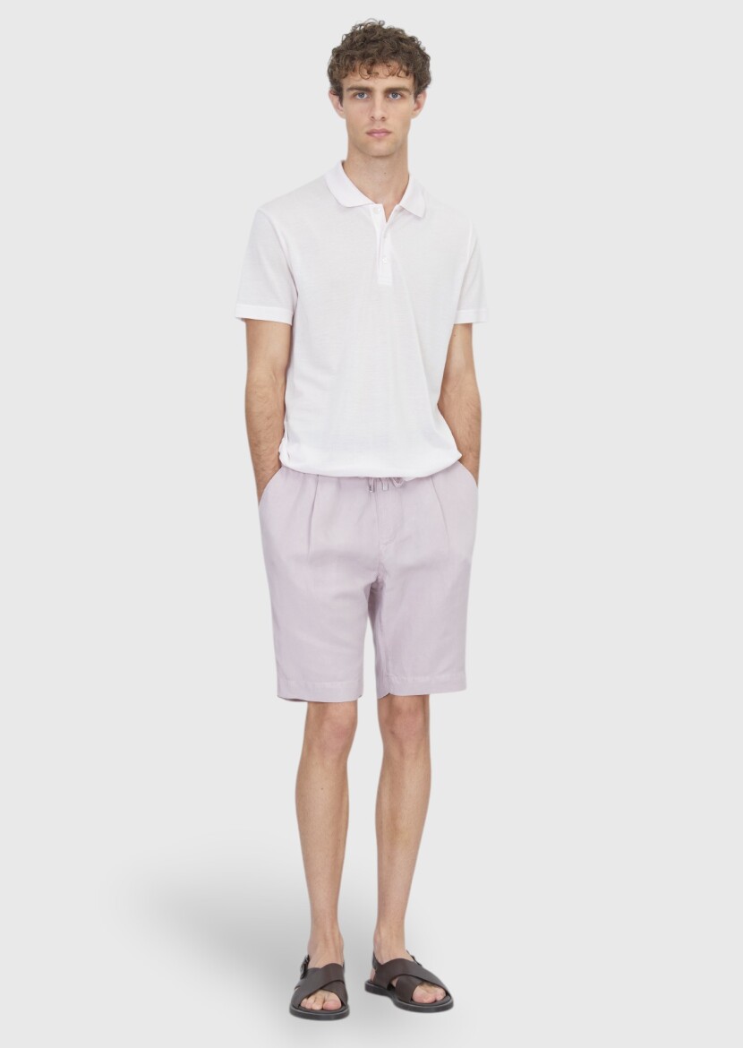 Pink Plain Cotton Blended T-Shirt - RAMSEY