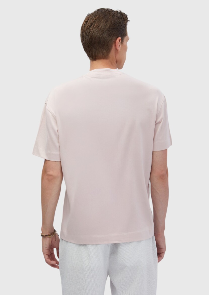 Pink Plain Crew Neck 100% Cotton T-Shirt - 5