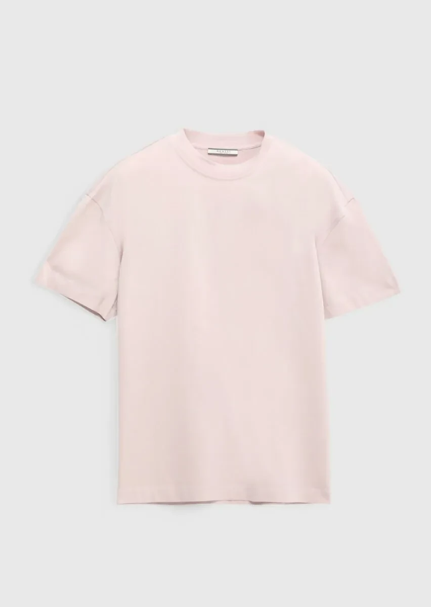 Pink Plain Crew Neck 100% Cotton T-Shirt - 6