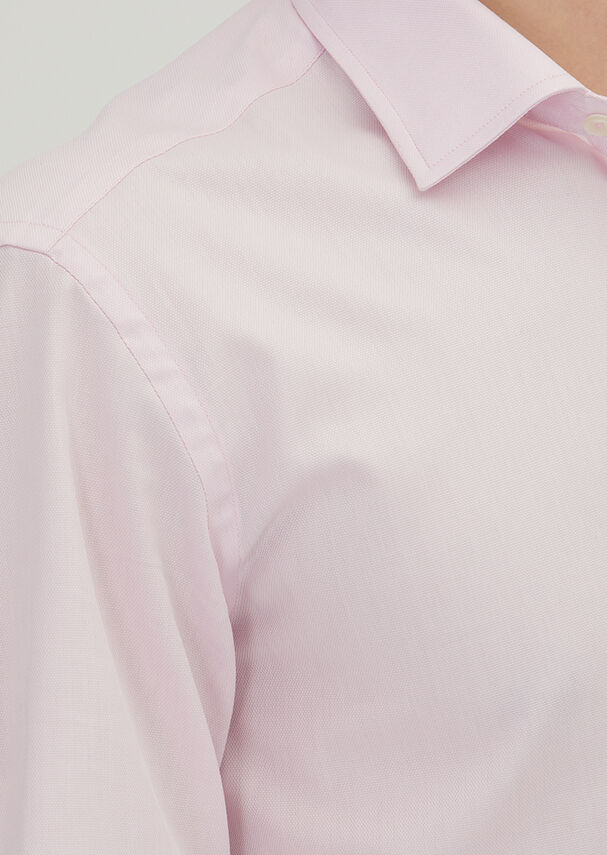 Pink Regular Fit Long Weaving Classical 100% Cotton Shirt - 3