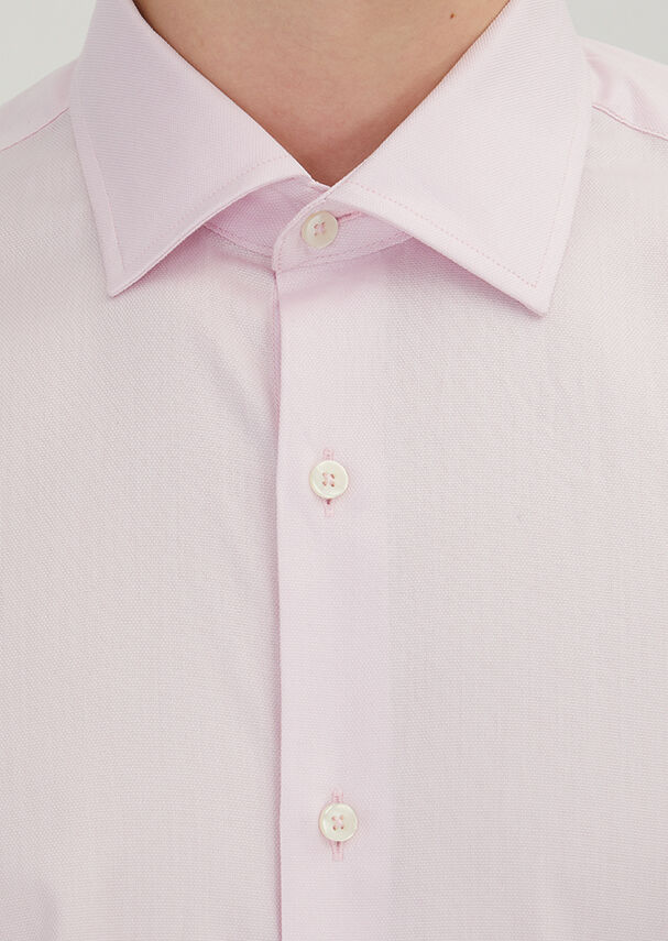 Pink Regular Fit Weaving Classical 100% Cotton Shirt - 4
