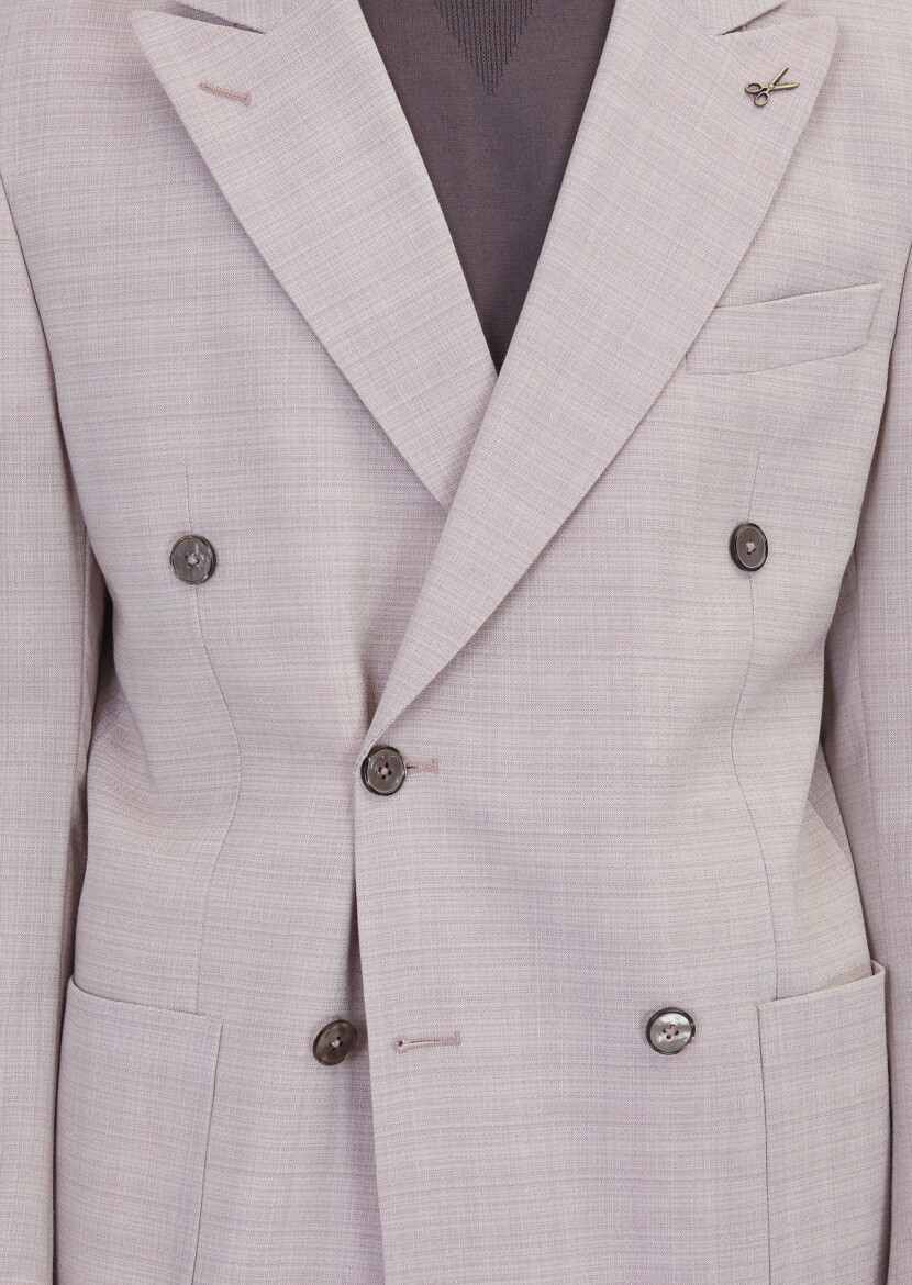 Pink Relaxed Fit Wool Blended Jacket - 5