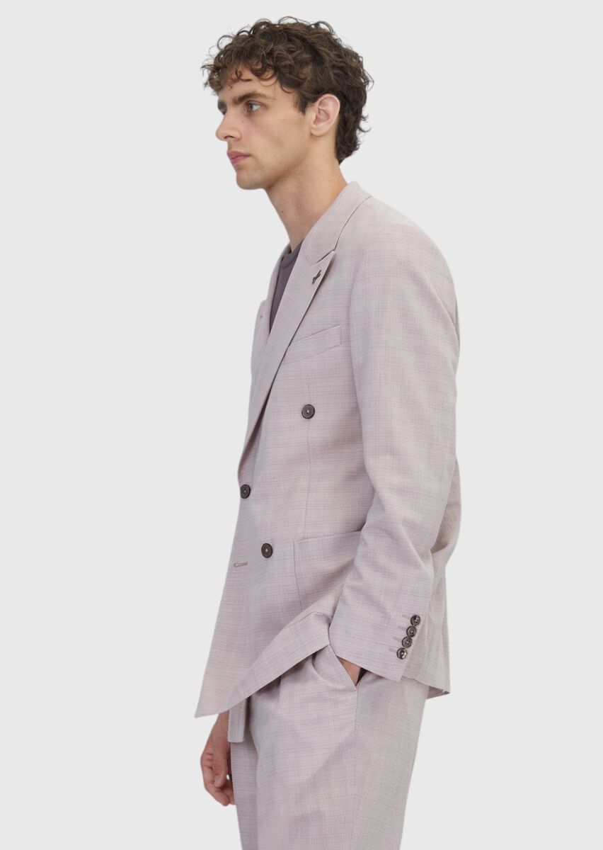 Pink Relaxed Fit Wool Blended Jacket - 3