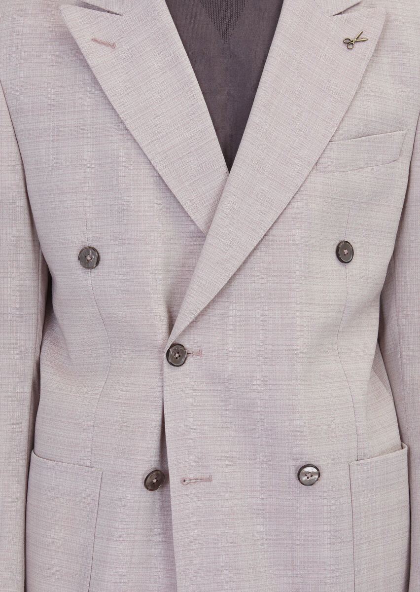 Pink Relaxed Fit Wool Blended Jacket - 5