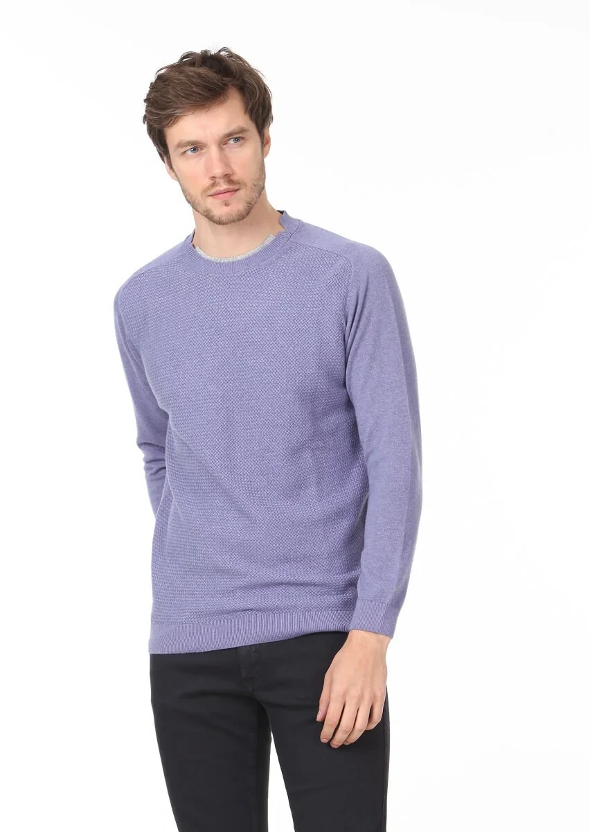 Purple Knitwear Sweatshirt - 1