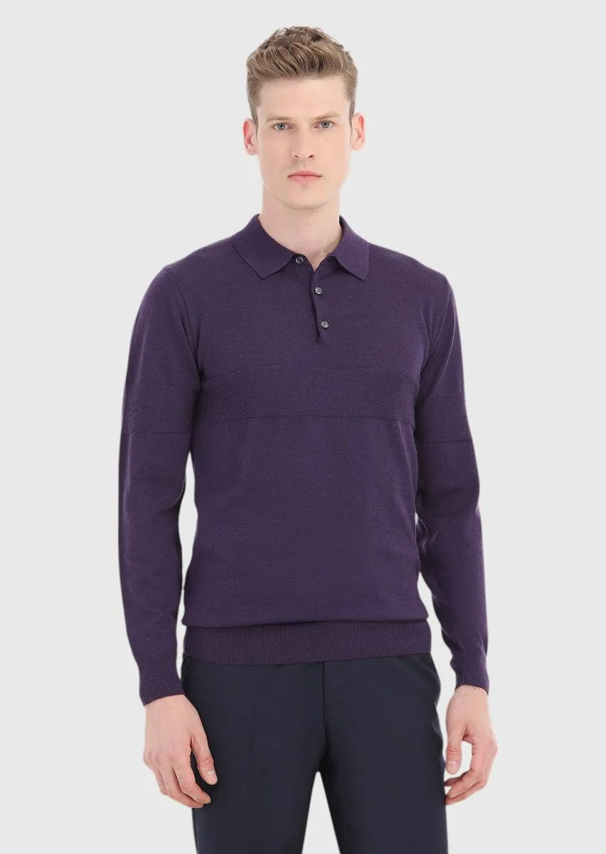 Purple Knitwear Sweatshirt - 2