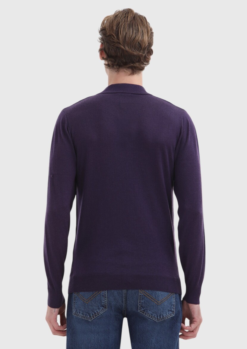 Purple Knitwear Sweatshirt - 4