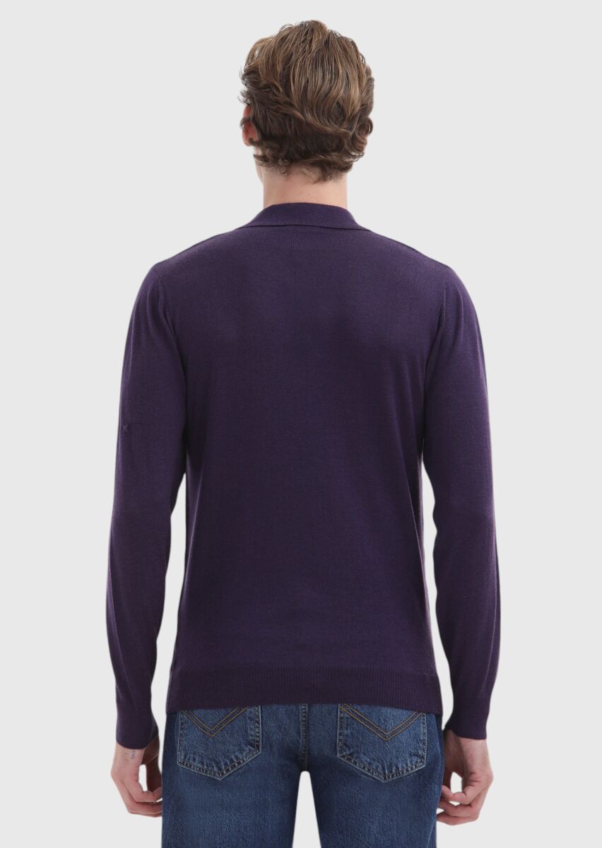 Purple Knitwear Sweatshirt - 4
