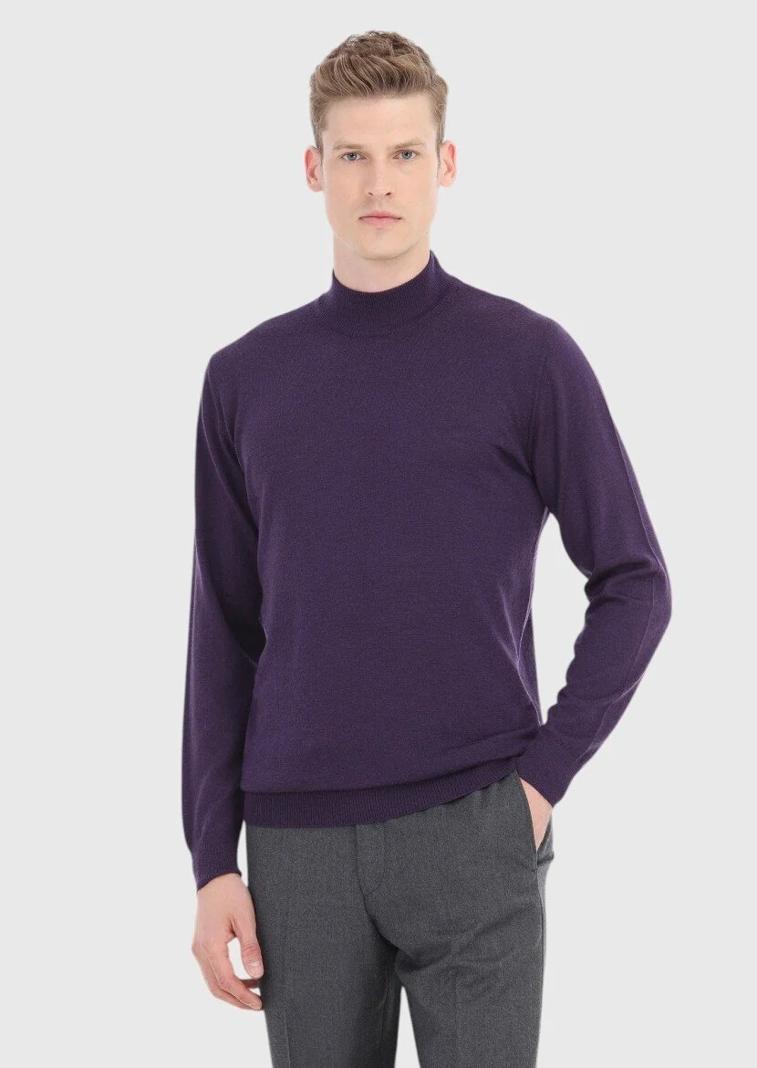 Purple Knitwear Sweatshirt 