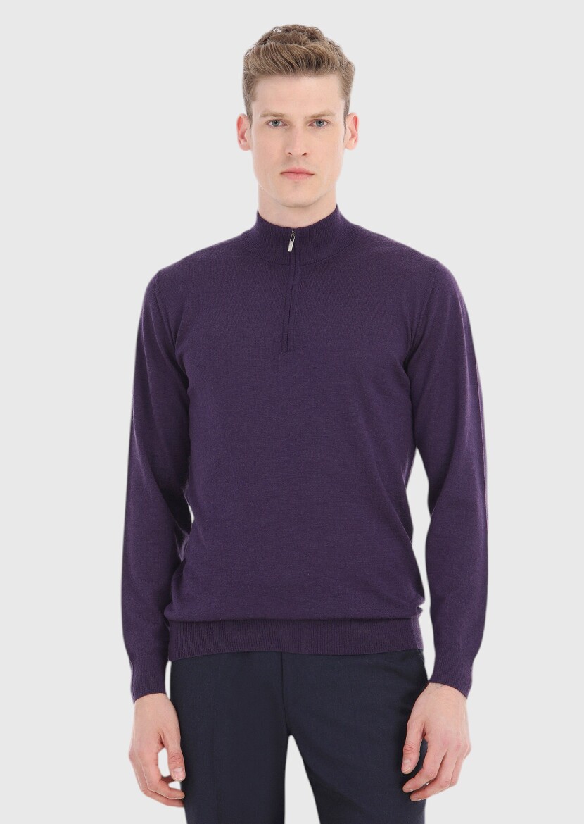 Purple Knitwear Sweatshirt 