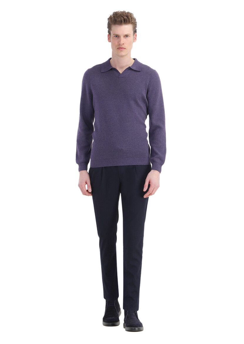 Purple Knitwear Sweatshirt - 2