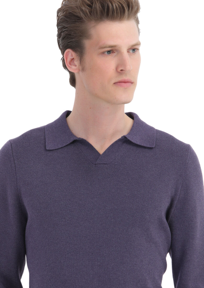 Purple Knitwear Sweatshirt - 4