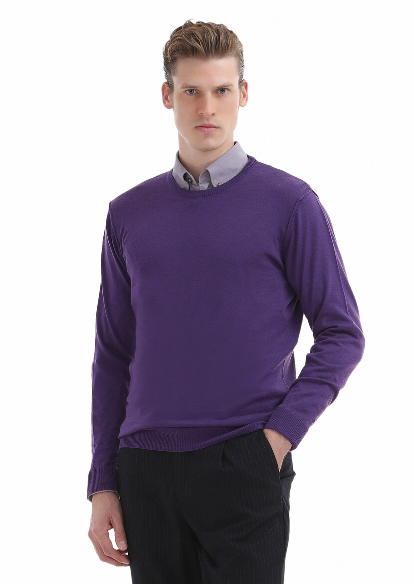 Purple Knitwear Sweatshirt 