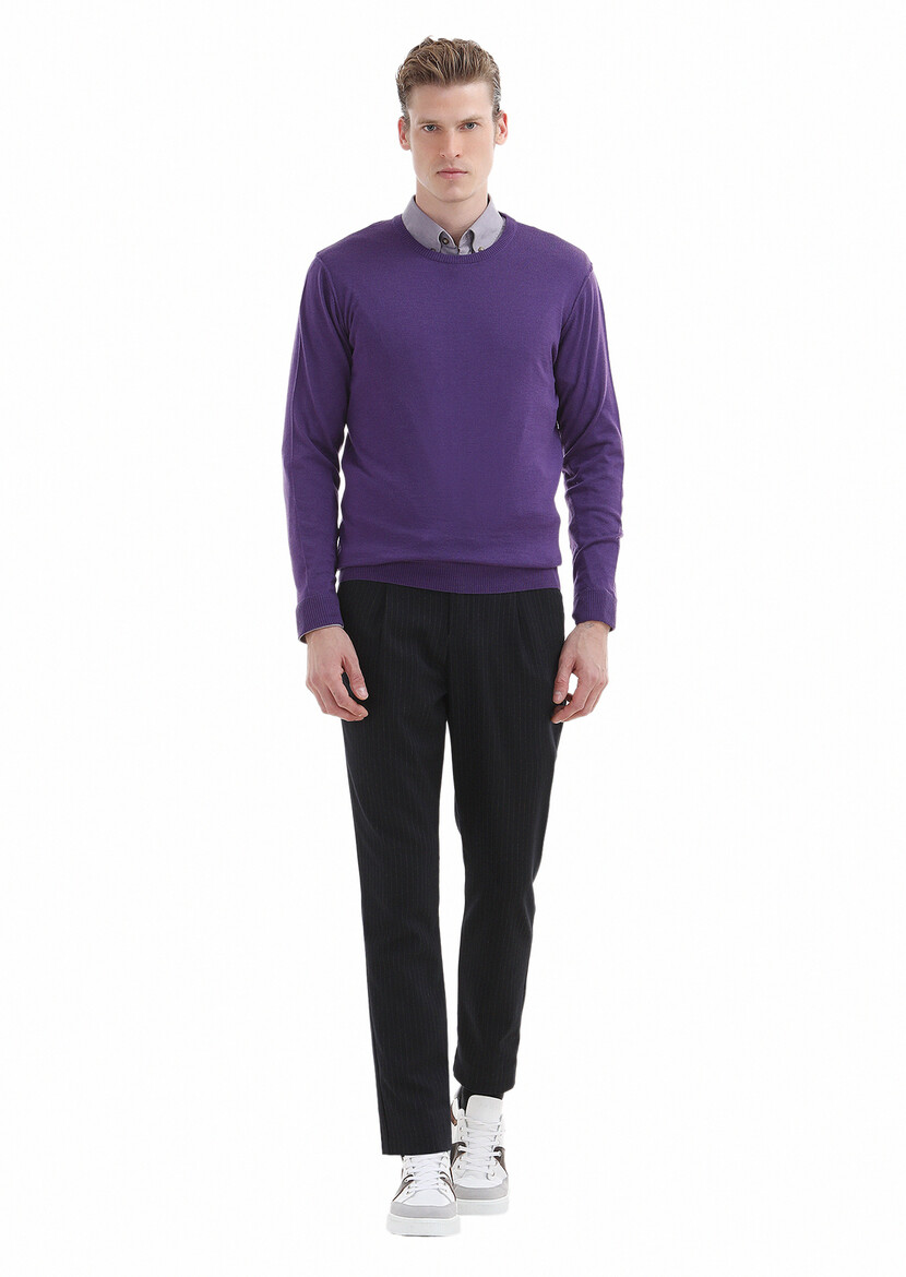 Purple Knitwear Sweatshirt - 2