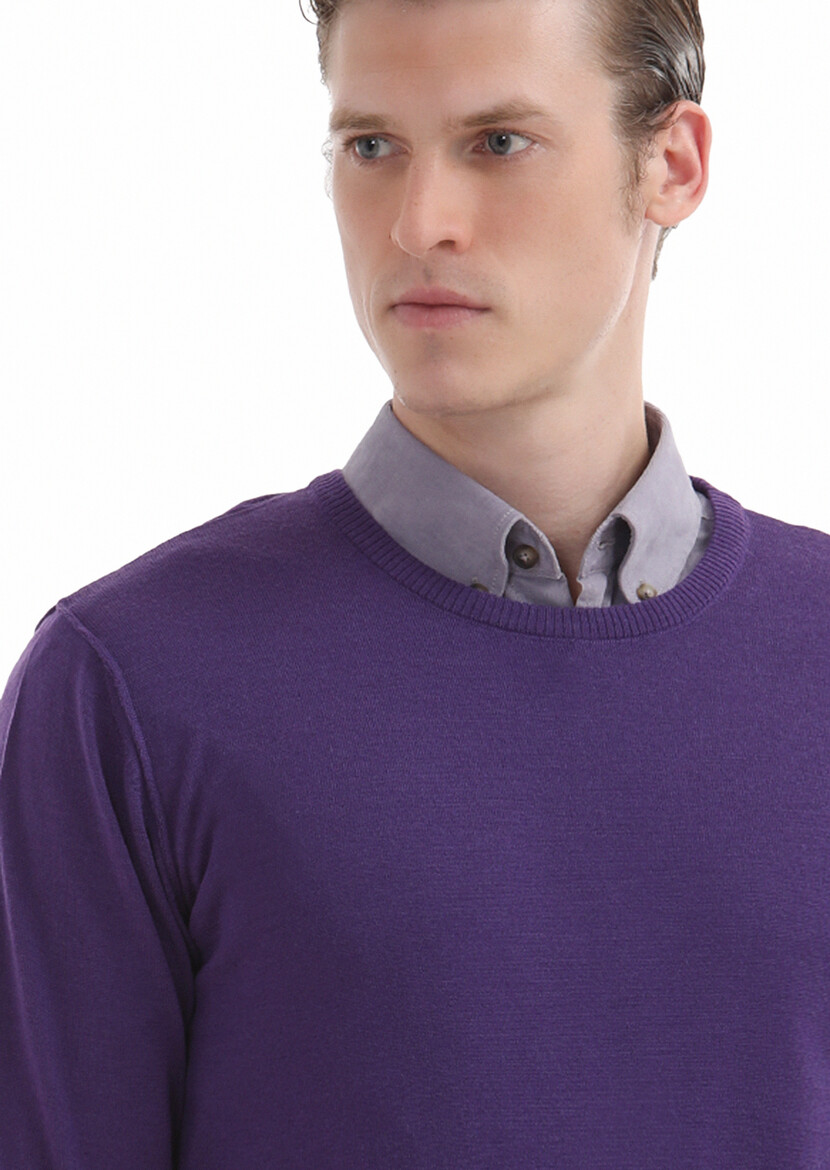 Purple Knitwear Sweatshirt - 3