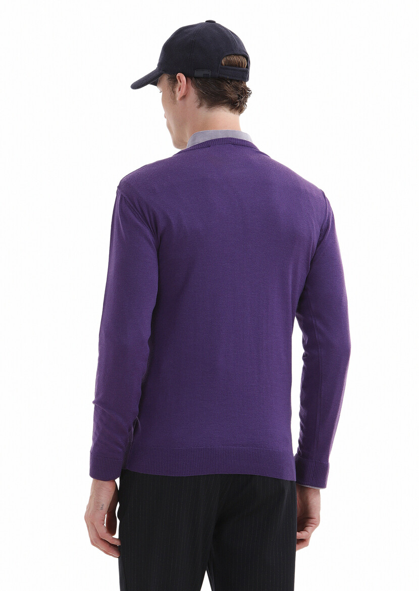 Purple Knitwear Sweatshirt - 5