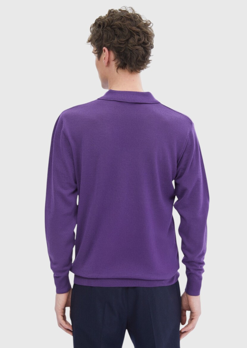 Purple Knitwear Sweatshirt - 5