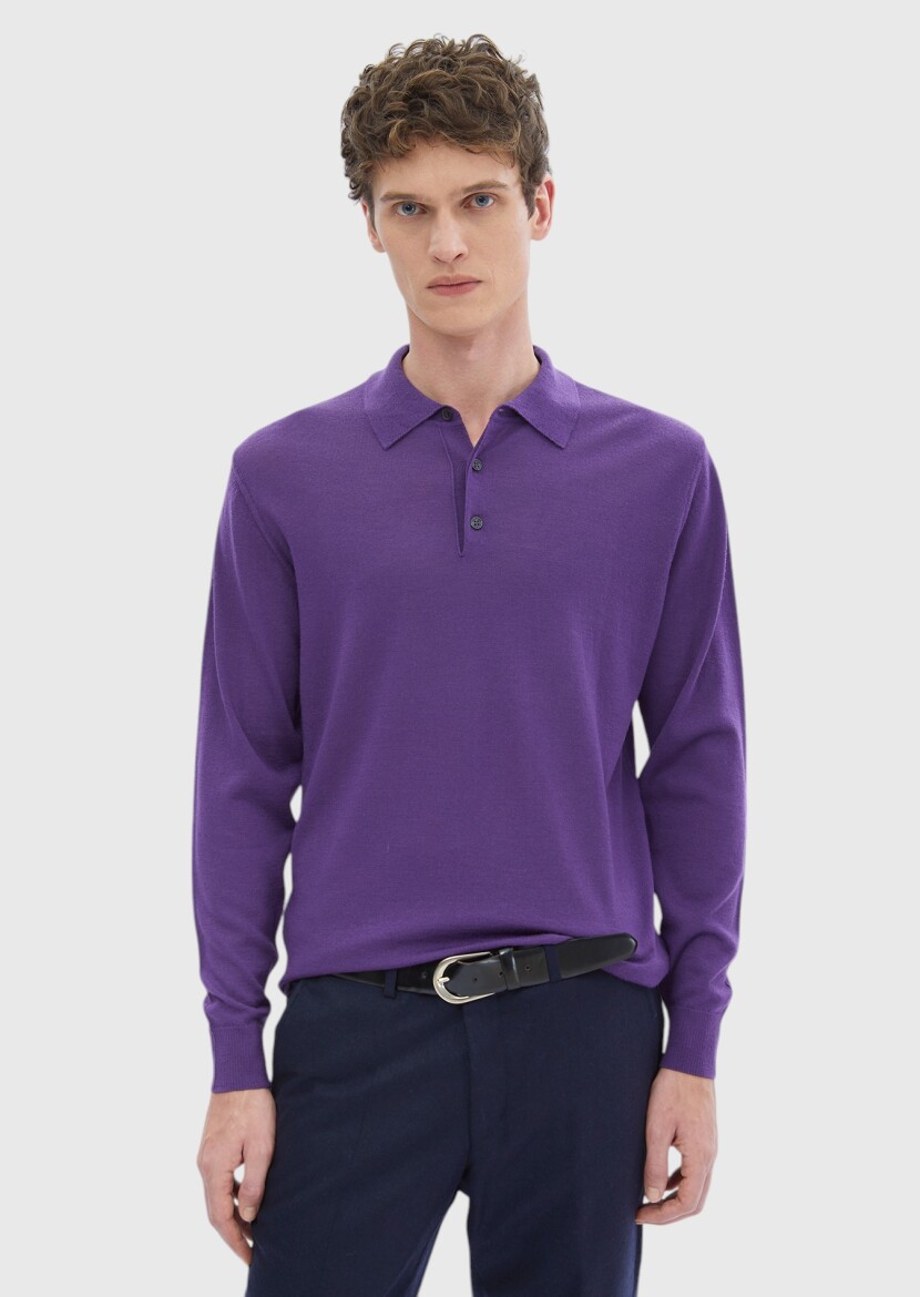 Purple Knitwear Sweatshirt 