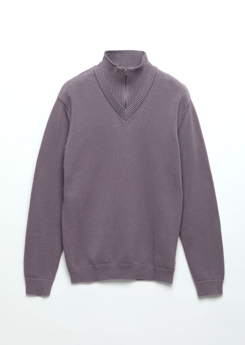 Purple Knitwear Sweatshirt - 7