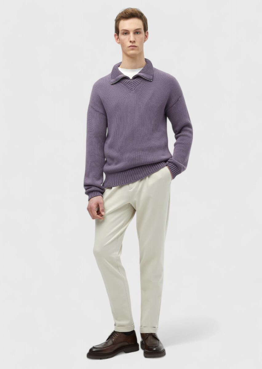 Purple Knitwear Sweatshirt - 2