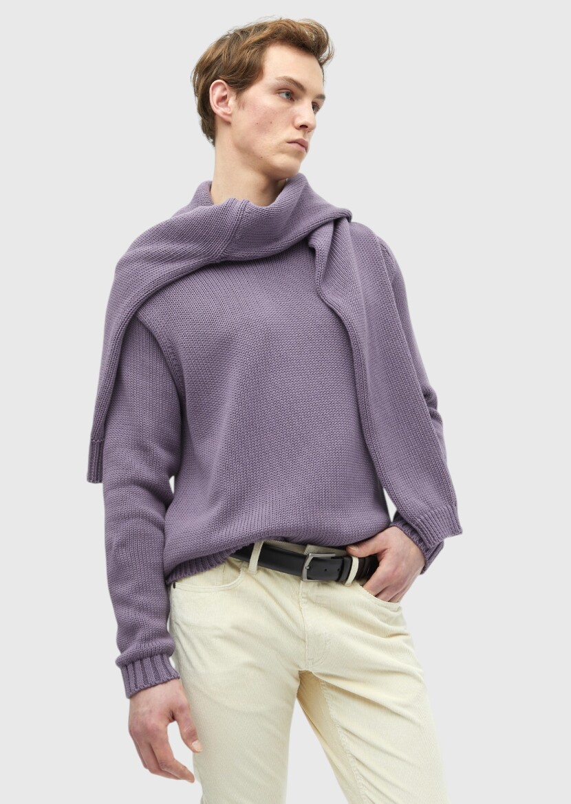 Purple Knitwear Sweatshirt - 3