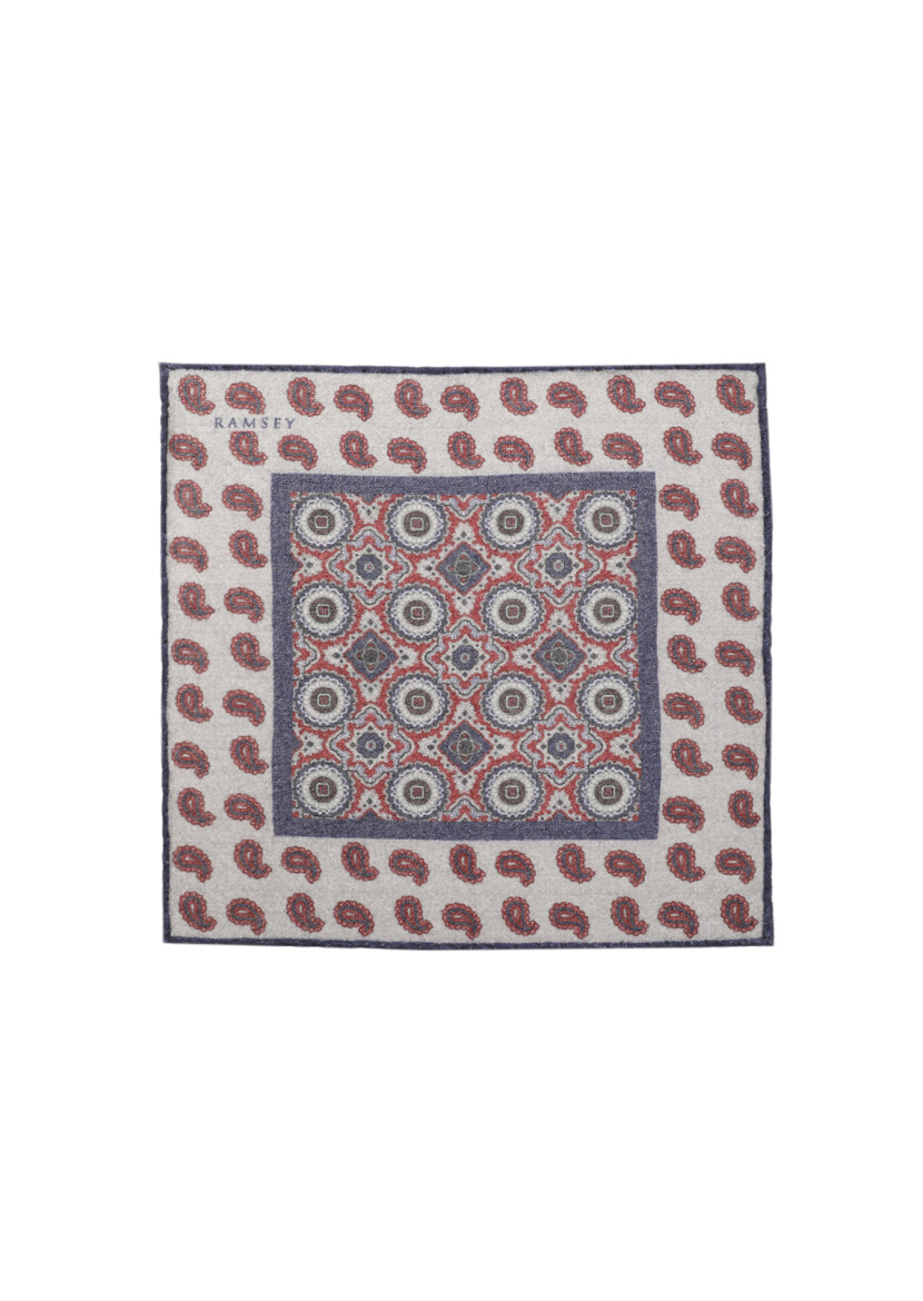 Red %100 Yün Handkerchief - 1