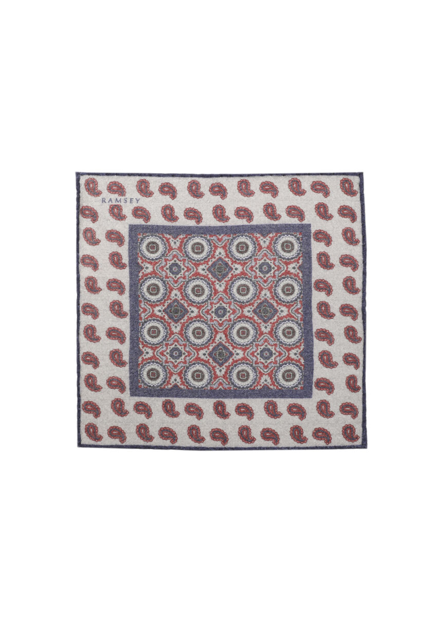 Red %100 Yün Handkerchief - 1
