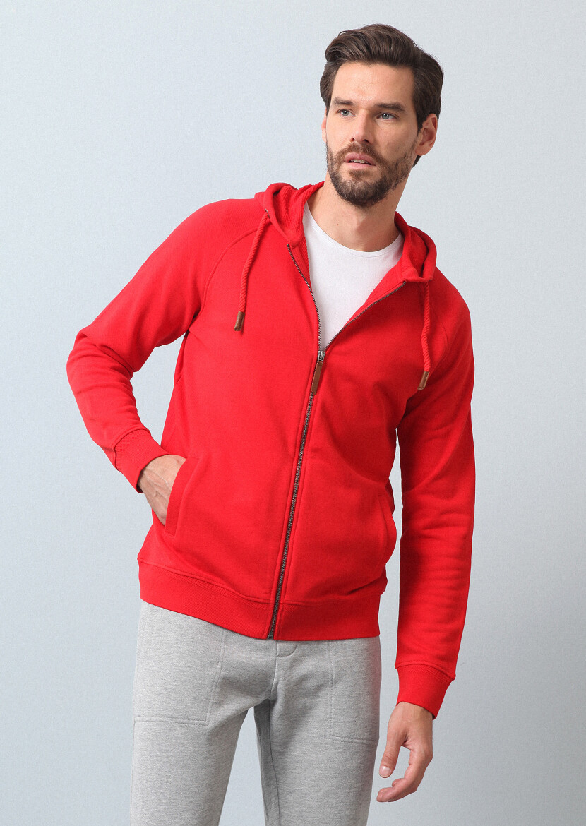 Red Hooded Sweatshirt - 2
