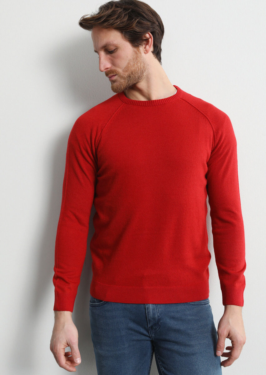 Red Knitwear Sweatshirt - 1