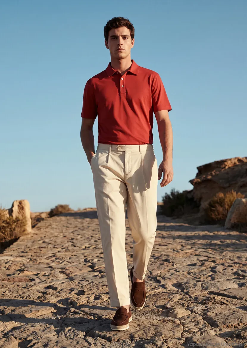 Red Plain Cotton Blended T-Shirt - RAMSEY
