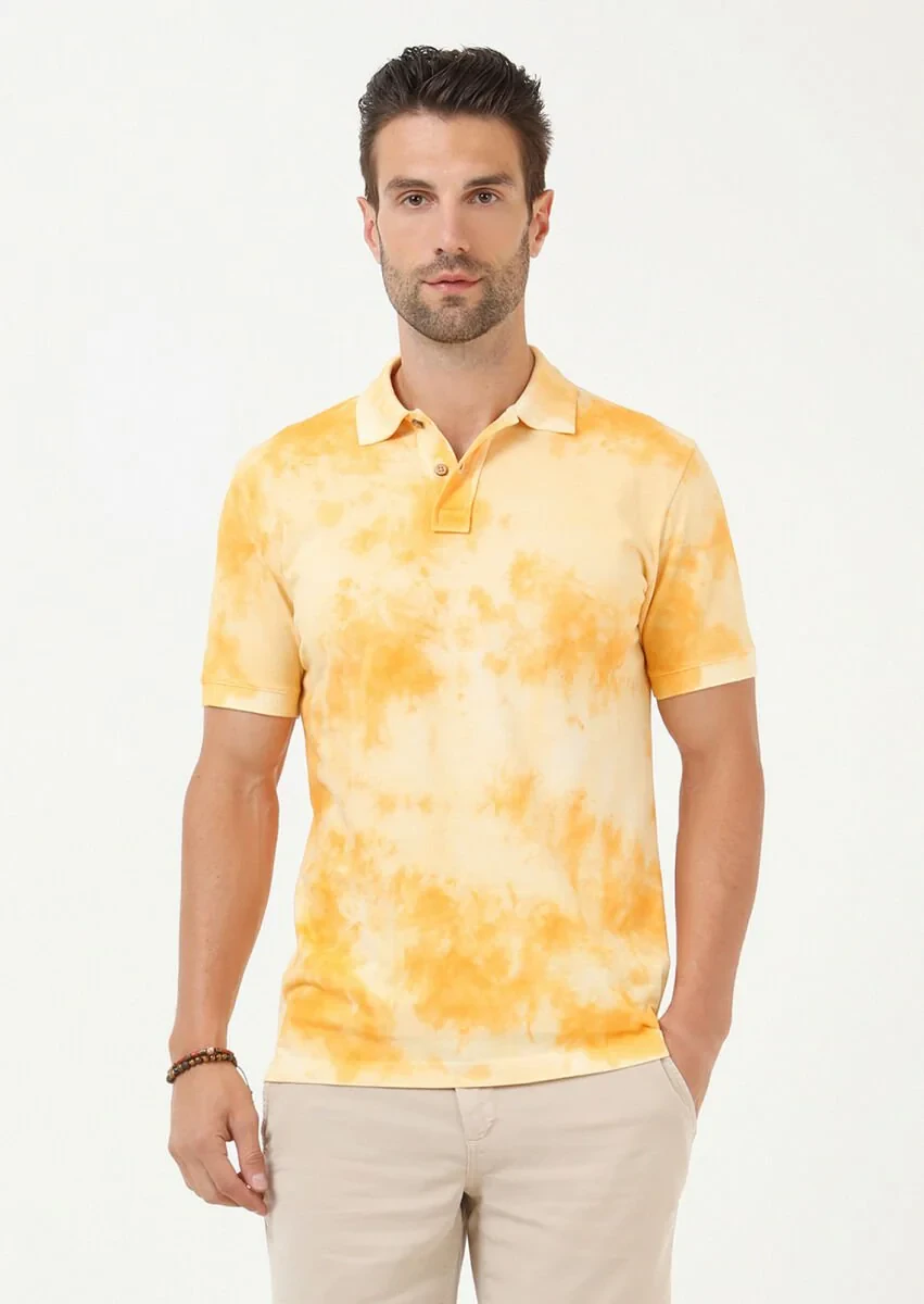 Renkli Düz Polo Yaka %100 Pamuk T-Shirt - 3