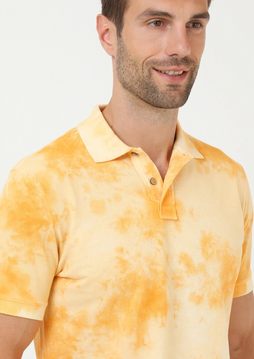 Renkli Düz Polo Yaka %100 Pamuk T-Shirt - 4