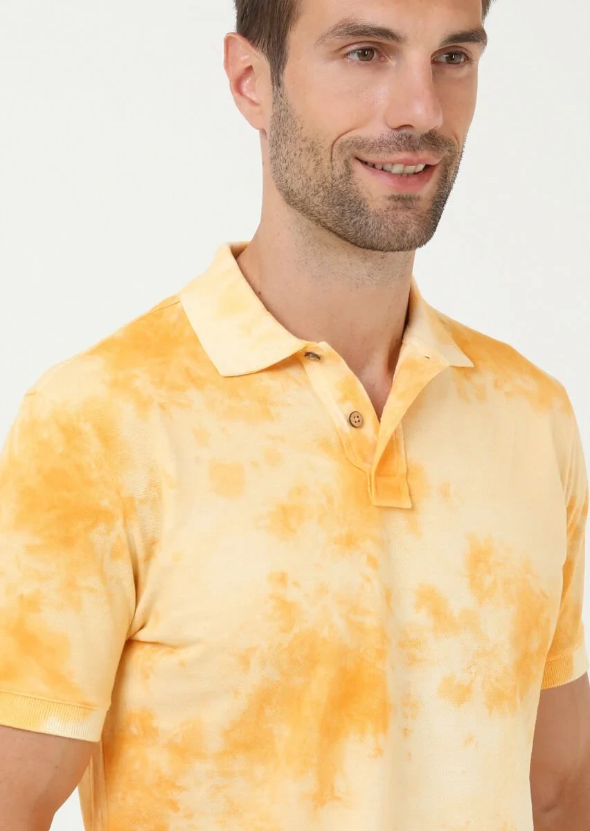 Renkli Düz Polo Yaka %100 Pamuk T-Shirt - 4