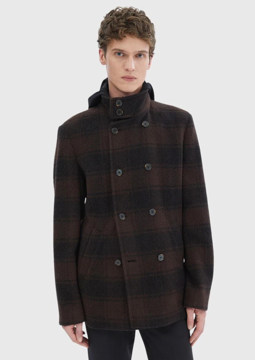 Renkli Regular Fit Casual Örme Kaban - 4