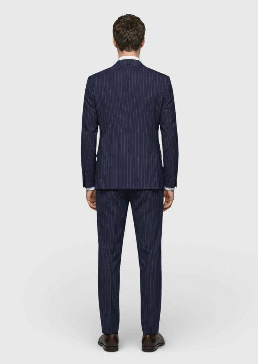 Renkli Zeroweight Slim Fit %100 Yün Takım Elbise - 4