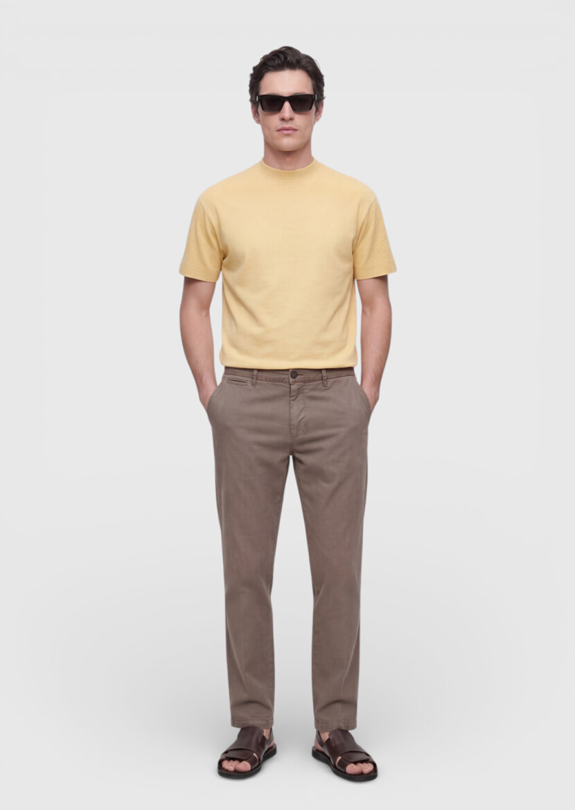 Saffron Plain Crew Neck 100% Cotton T-Shirt - 3