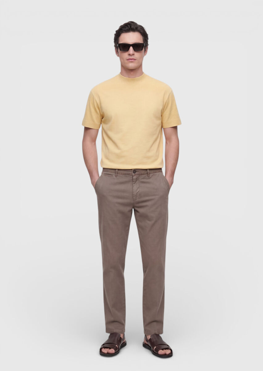 Saffron Plain Crew Neck 100% Cotton T-Shirt - 3