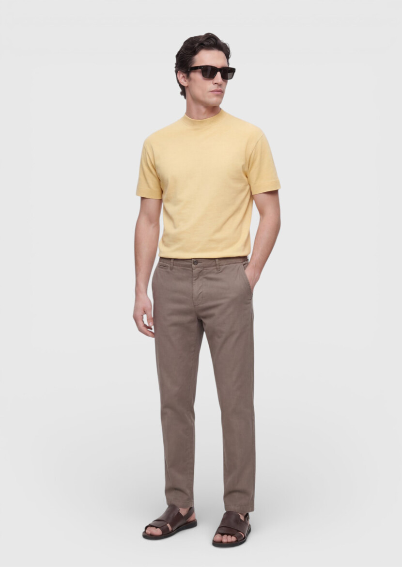 Saffron Plain Crew Neck 100% Cotton T-Shirt - 4