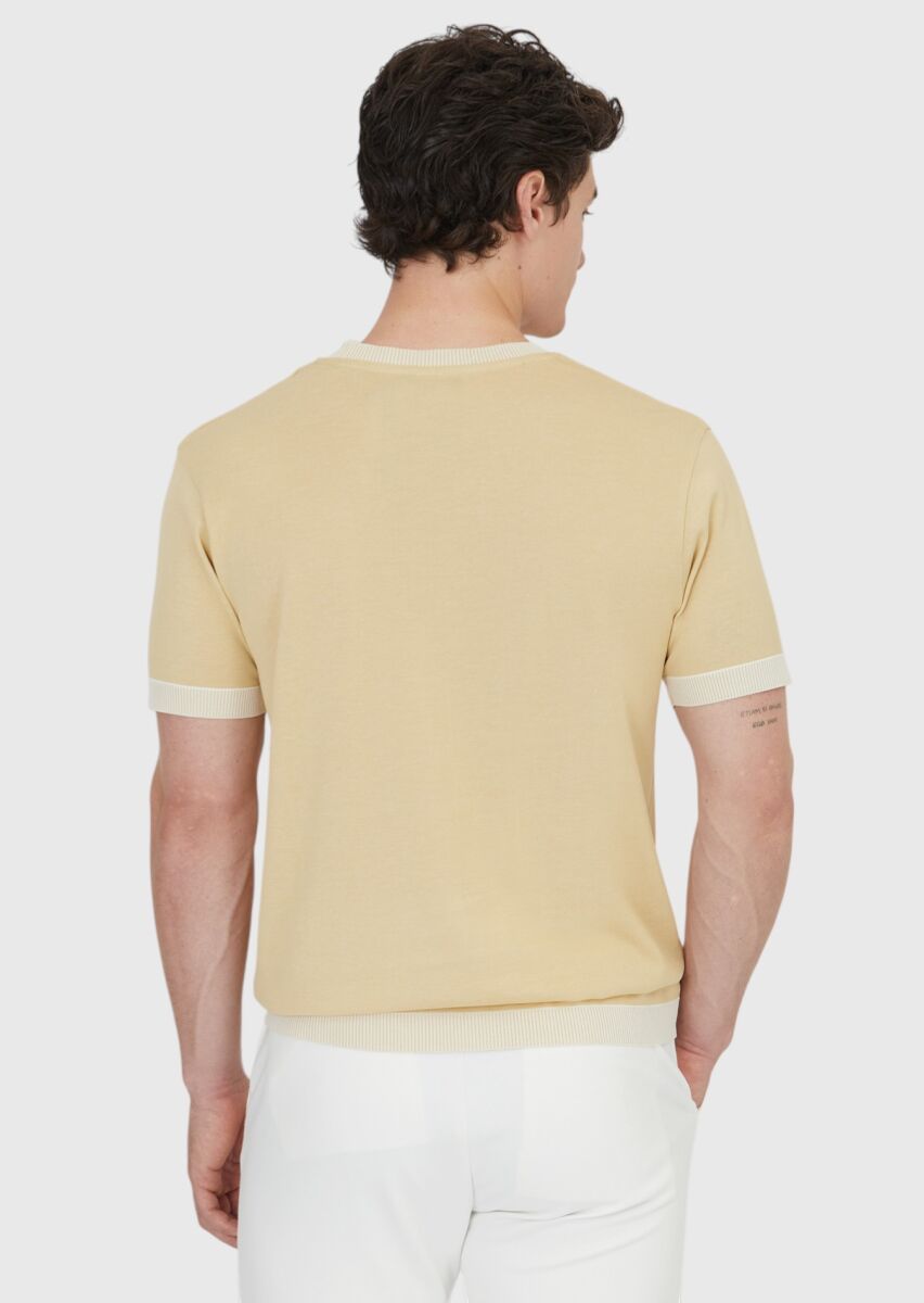 Saffron Plain Crew Neck 100% Cotton T-Shirt - 5