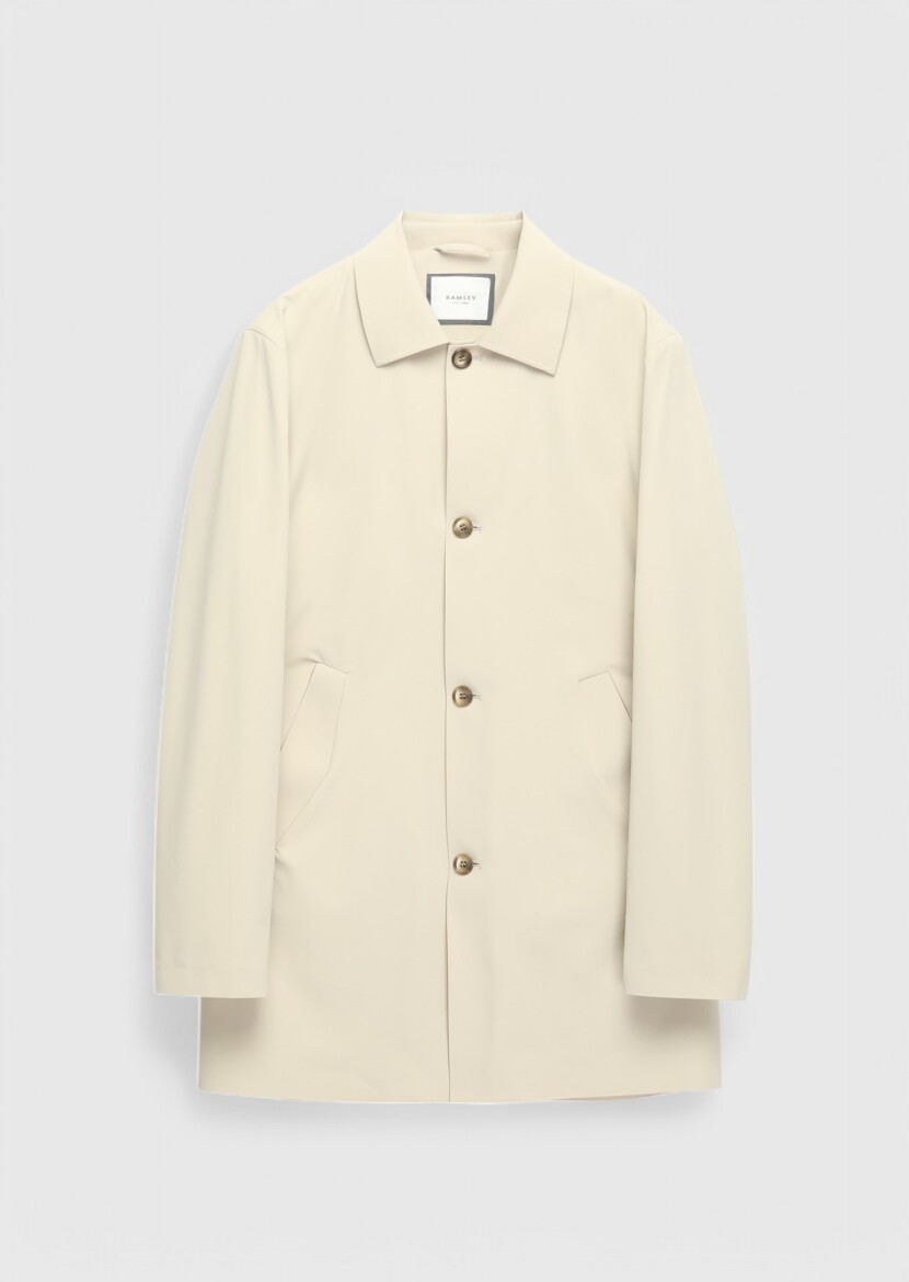 Saffron Regular Fit Shirt Collar Casual Weaving Rain Coat - 7