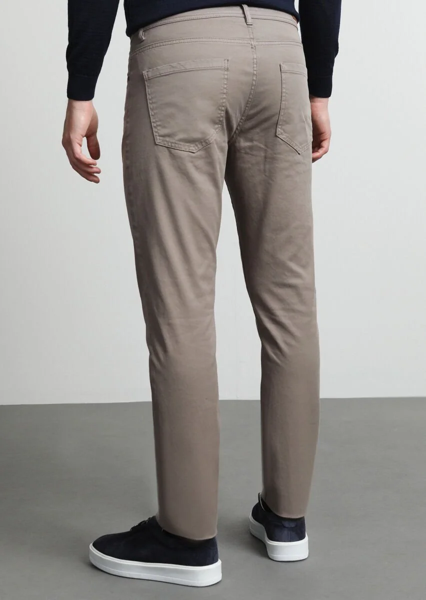 Saffron Weaving Slim Fit Casual Cotton Blended Trousers - 4