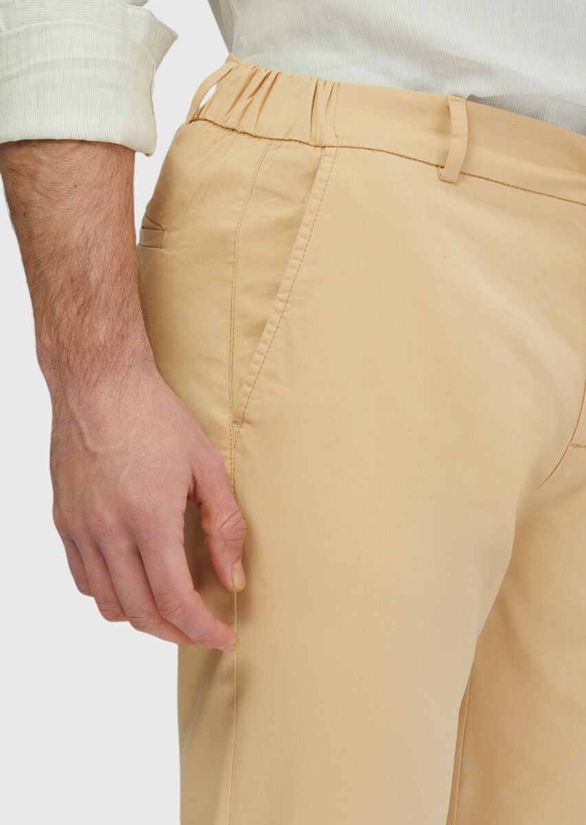 Safran Düz Dokuma Jogging Fit Casual Pamuk Karışımlı Pantolon - 4