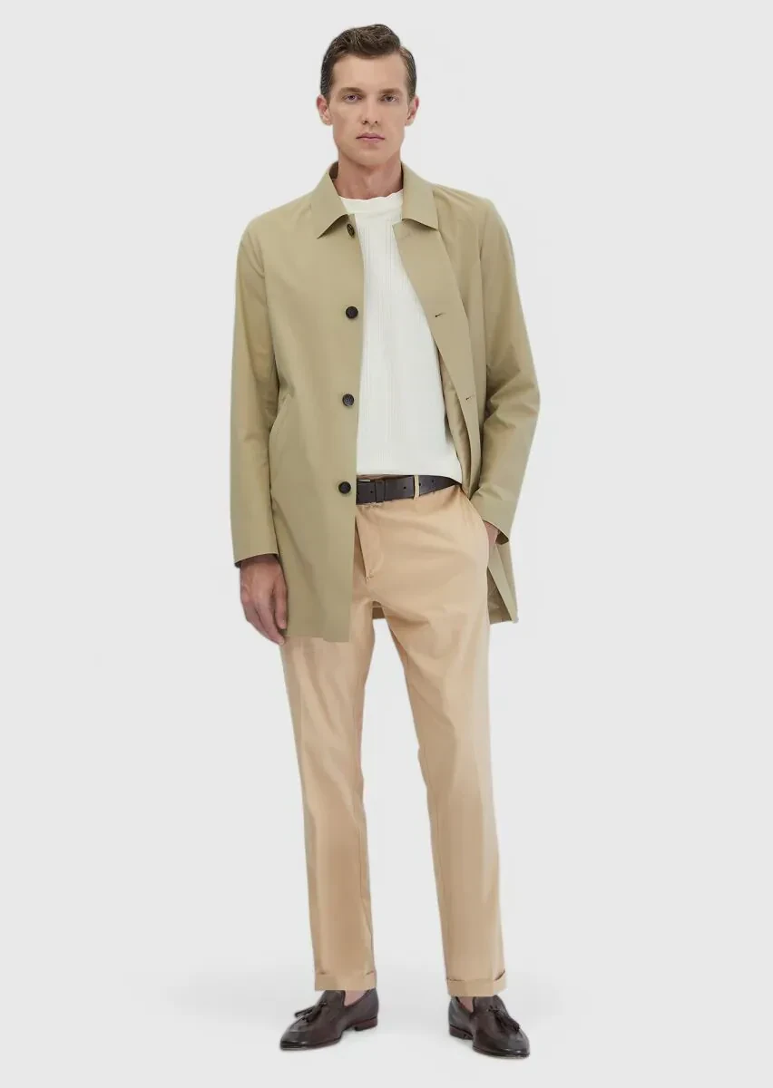 Safran Regular Fit Gömlek Yaka Casual Dokuma Pardesü - 2