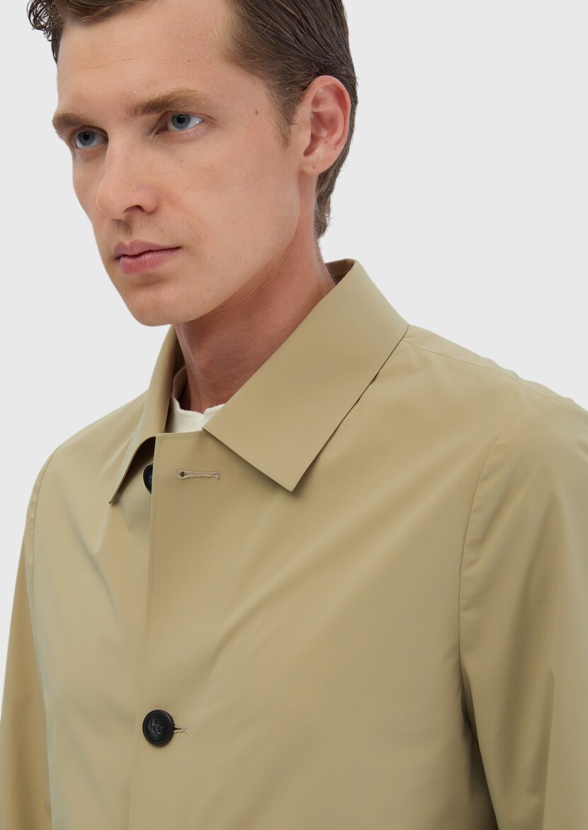 Safran Regular Fit Gömlek Yaka Casual Dokuma Pardösü - 5