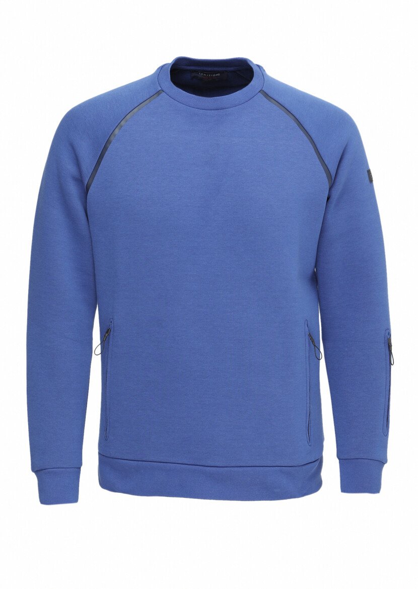 Saks Bisiklet Yaka Düz Sweatshırt - 6
