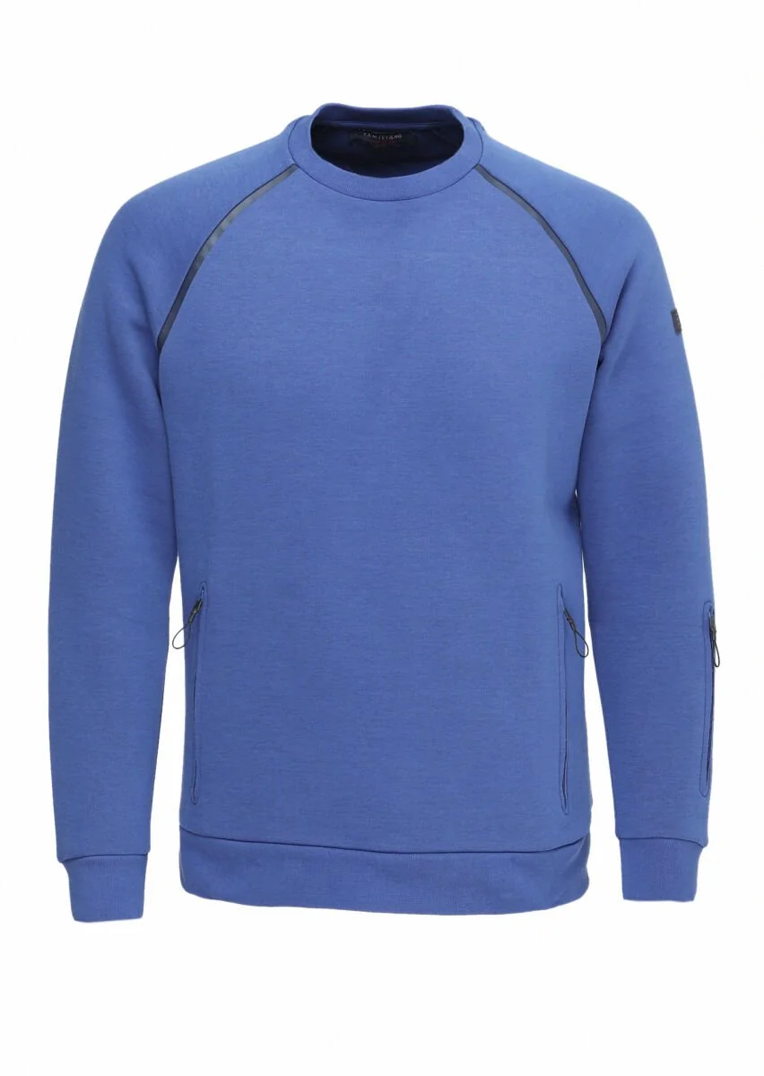 Saks Bisiklet Yaka Düz Sweatshırt - 6