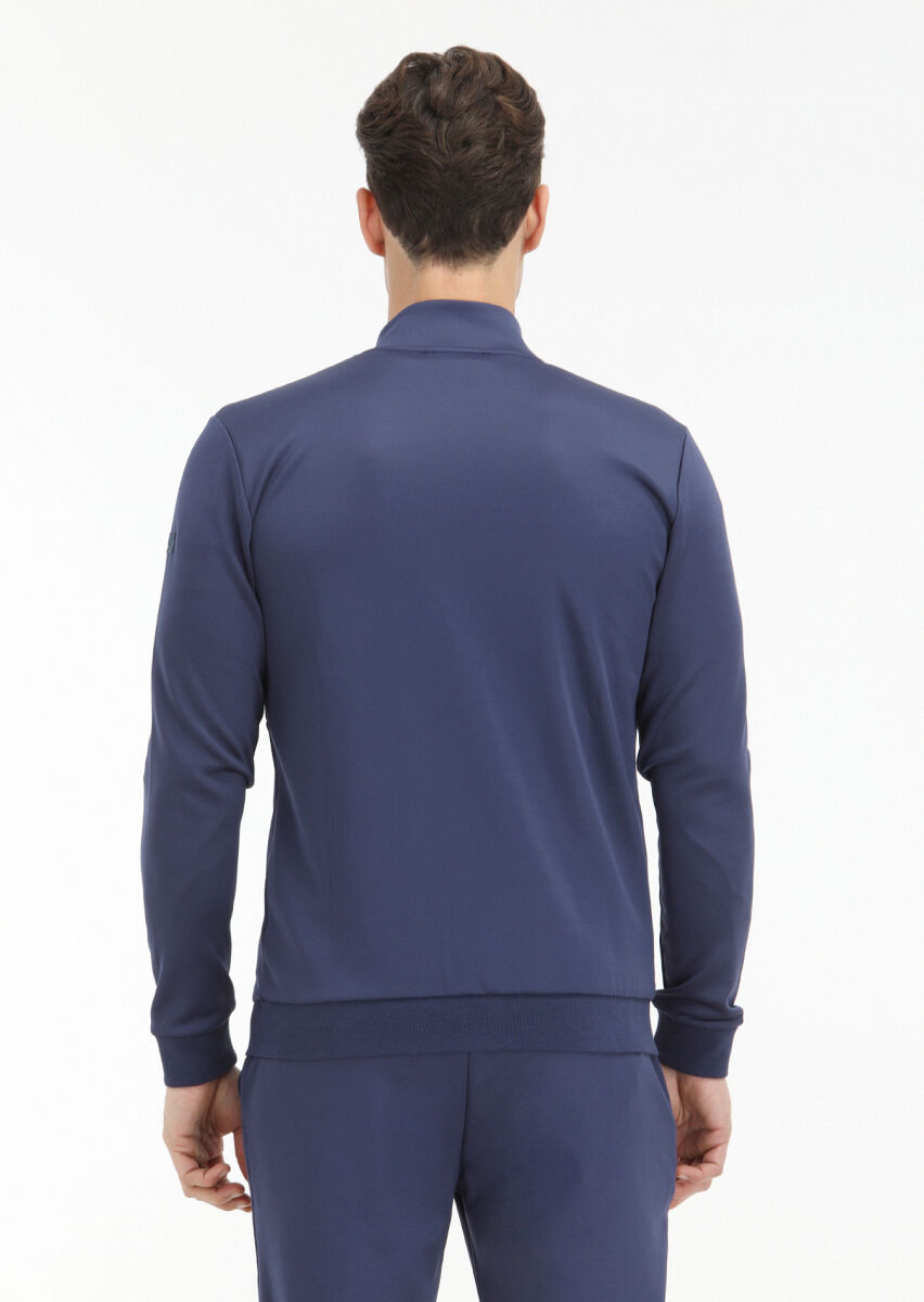 Saks Dik Yaka Düz Sweatshırt - 5