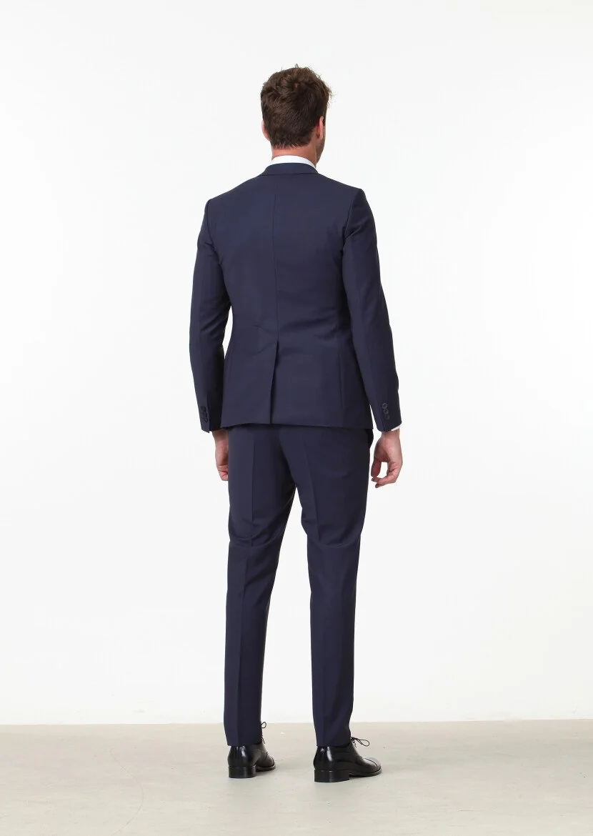 Saks Düz Fashion Slim Fit Yün Karışımlı Takım Elbise - 4