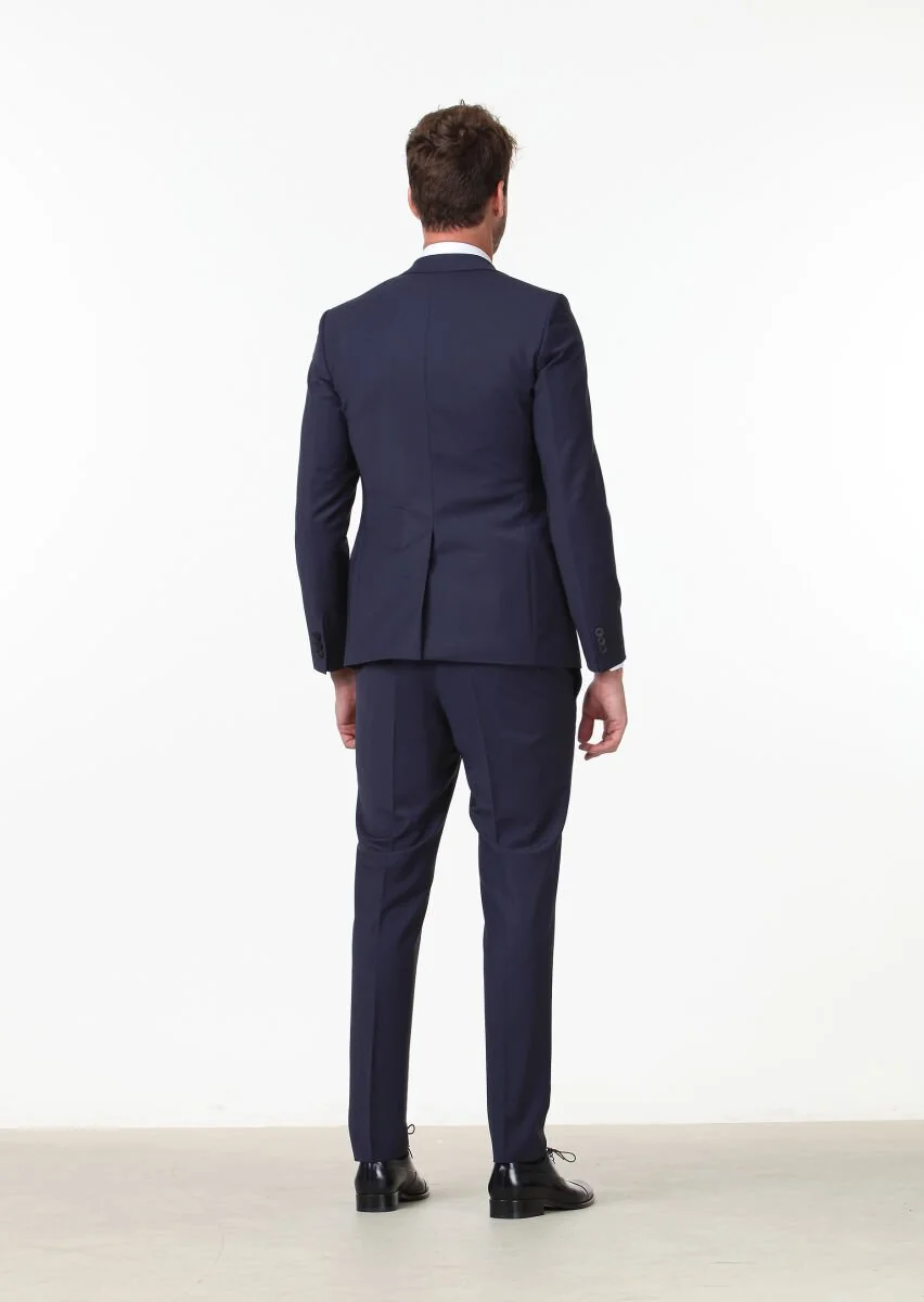 Saks Düz Fashion Slim Fit Yün Karışımlı Takım Elbise - 4